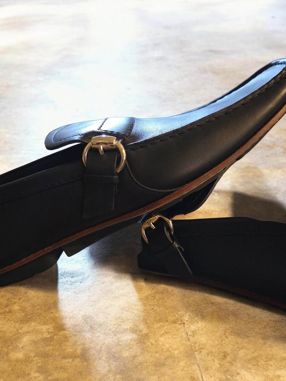 Gucci Black Leather Slip-On Loafers - Picture 8 of 16